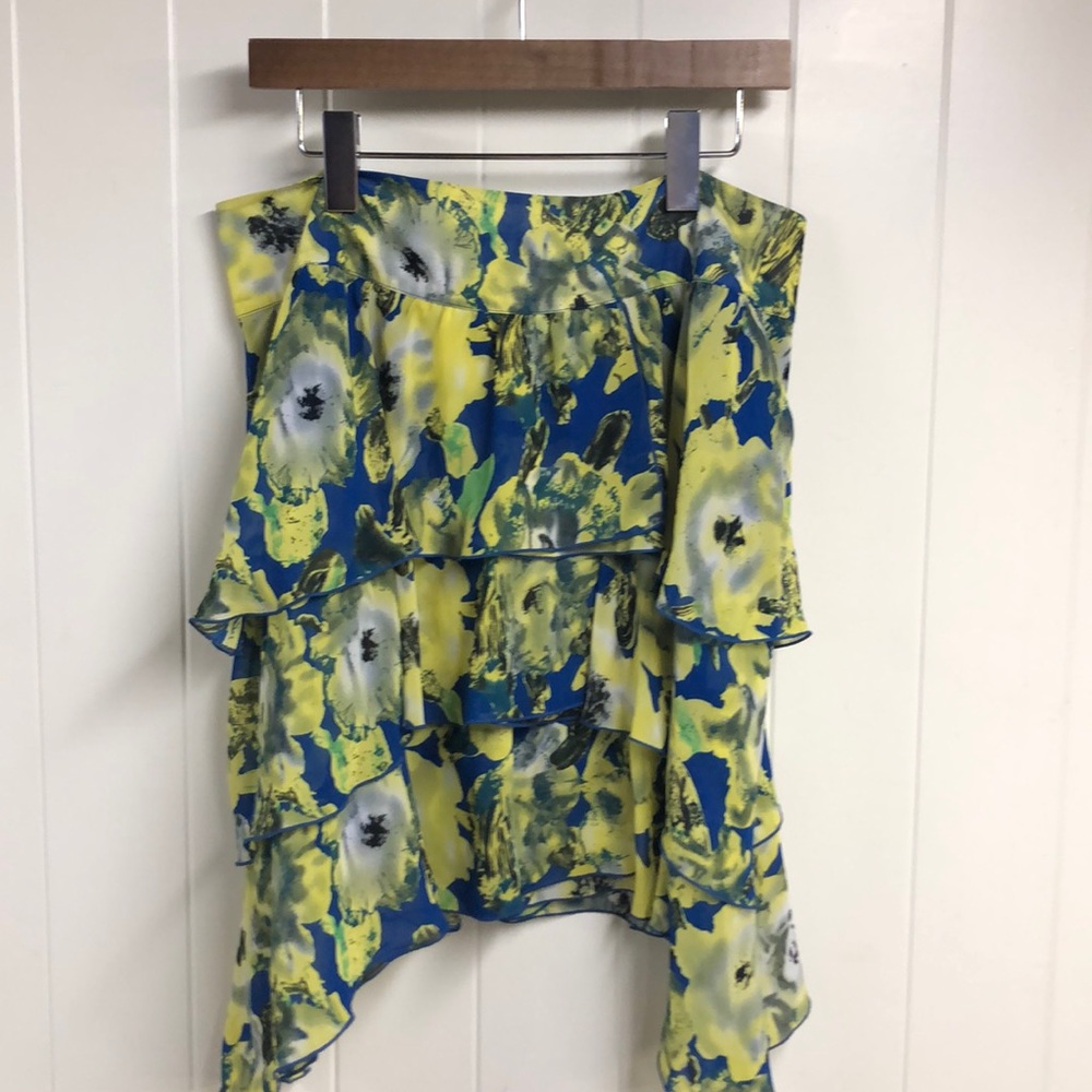Mac & Jac Blue Yellow Floral Skirt ❤️